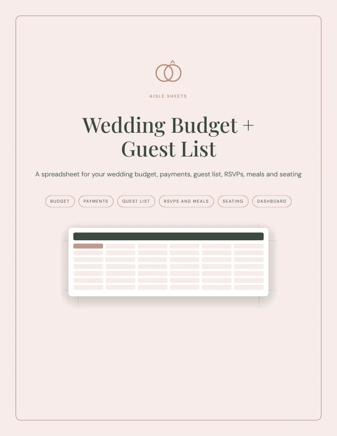 Cover of the Wedding Budget and Guest List Spreadsheet