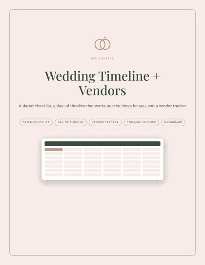 Cover of the Wedding Timeline and Vendor Tracker