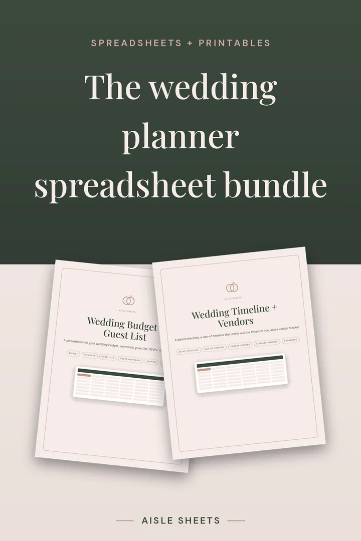 Wedding Planner Spreadsheet Bundle overview